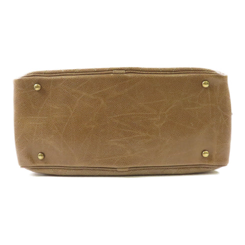 CHANEL CC GHW Chain 2 Way Shoulder Bag Calfskin Leather Brown