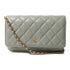 CHANEL CC GHW Wallet On Chain Chain Shoulder Bag Calfskin Leather Olive Green