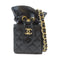 CHANEL CC GHW Mini Chain Shoulder Bag CD0055 Lambskin Leather Black