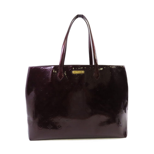 LOUIS VUITTON LV GHW Wilshire GM Handbag M91664 Monogram Vernis Wine-Red