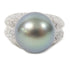 FINE JEWELRY Diamond Pearl Ring 18K White Gold US#6