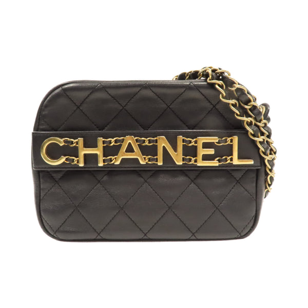 CHANEL Quilted CC GHW Enchained Camera Bag Chain Shoulder Bag Leather Black
