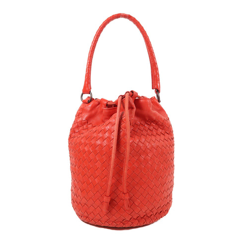 BOTTEGA VENETA BV Shoulder Bag Lambskin Leather Red