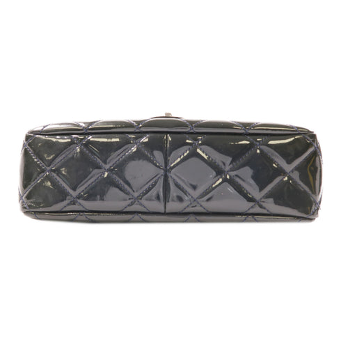 CHANEL CC SHW Chain Shoulder Bag Patent Leather Dark Green