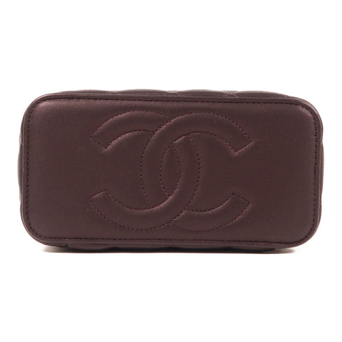 CHANEL CC GHW Vanity Case 2 Way Shoulder Bag AP2199 Lambskin Leather