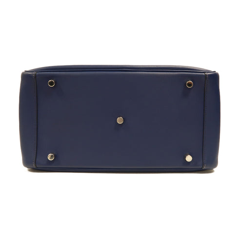 HERMES PHW Lindy 30 2 Way Shoulder Bag Handbag Swift Leather Blue Sapphire