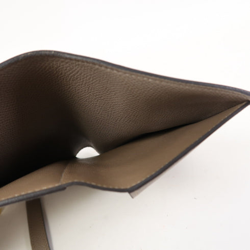 HERMES GHW Kelly Depliant Wallet Epsom Leather Gris Asphalte Grey