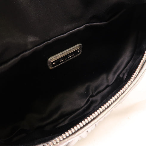 Miu Miu SHW Waist Bag Chain Shoulder Bag Calfskin Leather Silver