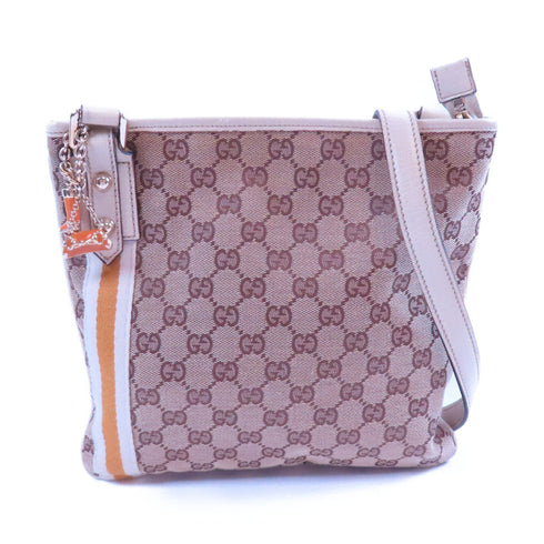 GUCCI GG GHW Shoulder Bag Canvas 144388 Beige