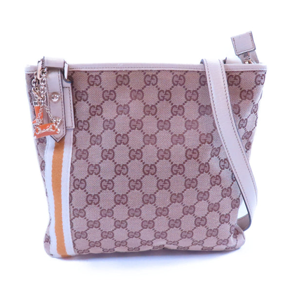 GUCCI GG GHW Shoulder Bag Canvas 144388 Beige