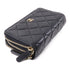 CHANEL CC GHW Zipper Wallet Lambskin Leather Black