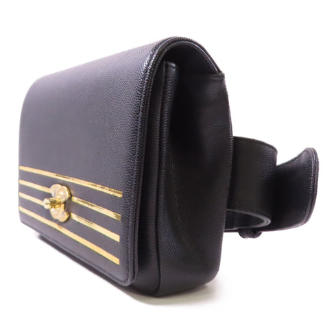 CHANEL CC GHW Waist Bag Calfskin Leather Black