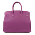 HERMES PHW Birkin 35 Hand Bag Clemence Leather Purple Anemone