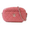 CHANEL Quilted CC SHW Camera Bag Chain Shoulder Crossbody Lambskin Leather Pink