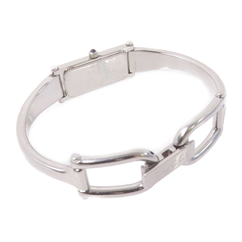 GUCCI GG Bangle Black Dial Quartz Watch 1500L Stainless Steel Black