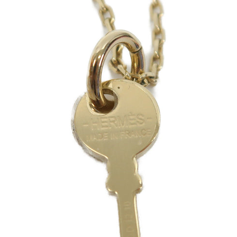 HERMES GHW Amulette Padlock Pendant Buffalo Horn/Metal Brown