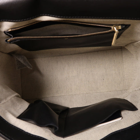 VERSACE GHW 2 Way Shoulder Bag Handbag Calfskin Leather Black