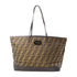 FENDI GHW Shoulder Tote Bag 8BH185 Nylon Jacquard Brown
