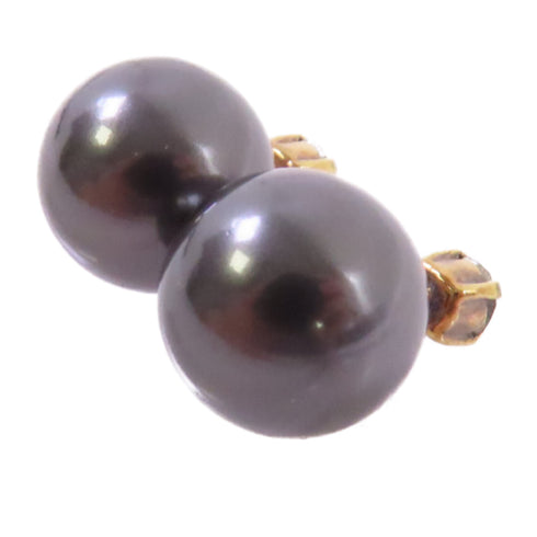 Christian Dior CD GHW Earrings Metal PVC Black Green Gold Tone Color