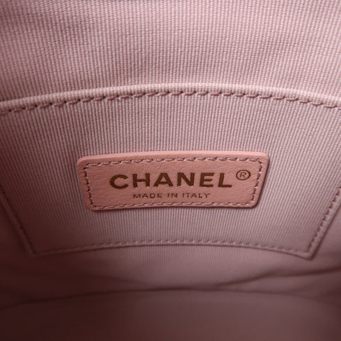 CHANEL CC GHW Shoulder Bag Lambskin Leather Pink