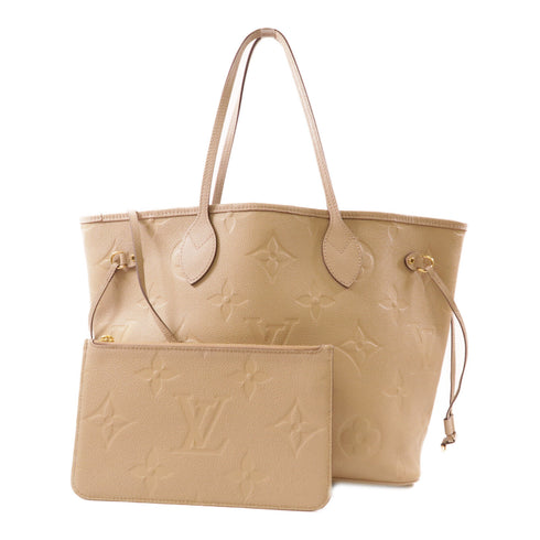 LOUIS VUITTON LV GHW Neverfull MM Shoulder Bag M45686 Monogram Empreinte Beige v1