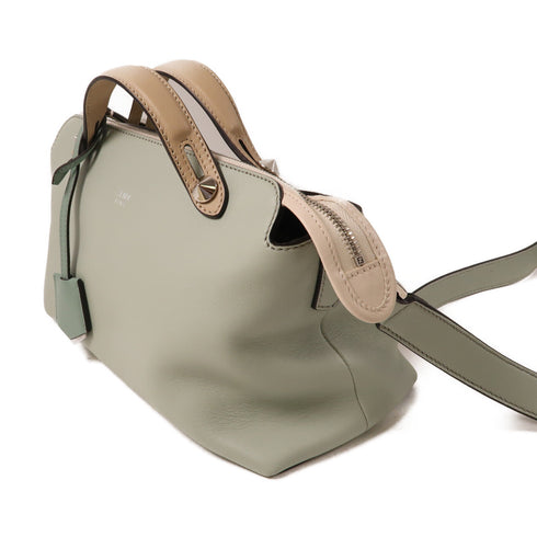 FENDI SHW By The Way 2 Way Shoulder Bag 8B2124-5QJ Calfskin Leather Green Beige