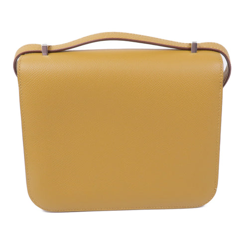 HERMES PHW Constance Mini Shoulder Bag Veau Epsom Leather Sesame Noir