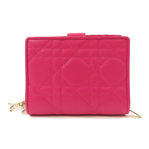 Christian Dior CD GHW Lady Wallet Leather Pink