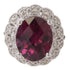 JEWELRY Garnet Diamond Ring 18K White Gold US#6.5
