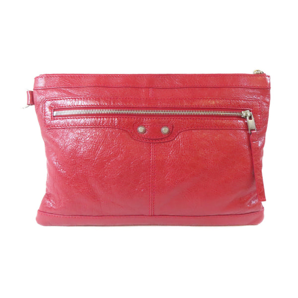 BALENCIAGA SHW Clutch 273022 Lambskin Leather Red