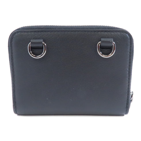 Valentino SHW Neck Wallet Shoulder Bag Calfskin Leather Black