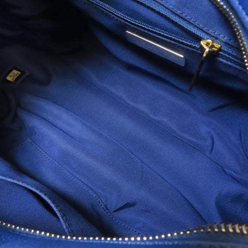 CHANEL Quilted CC GHW Chain Shoulder Bag Calfskin Leather Blue