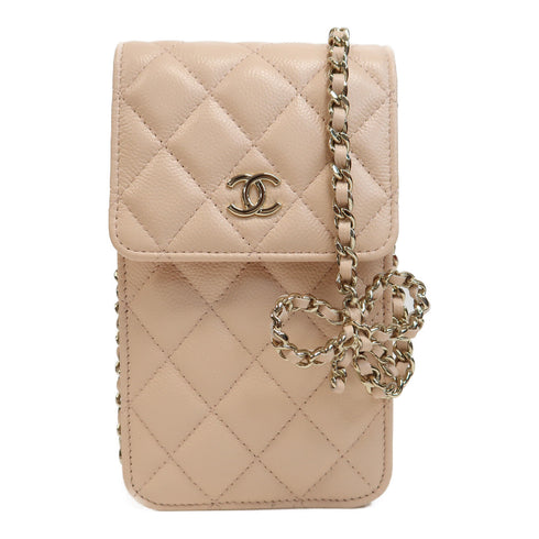 CHANEL Quilted CC GHW Chain Shoulder Bag Calfskin Leather Pink v4