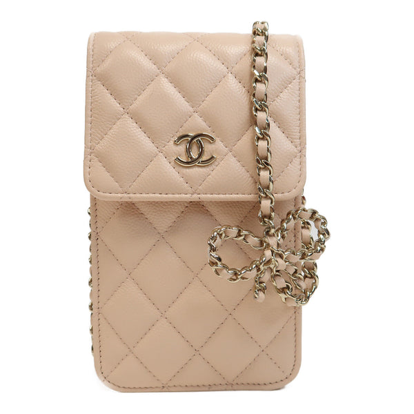 CHANEL Quilted CC GHW Chain Shoulder Bag Calfskin Leather Pink v4