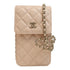 CHANEL Quilted CC GHW Chain Shoulder Bag Calfskin Leather Pink v4
