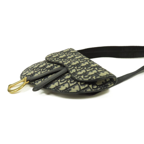 Christian Dior CD GHW Saddle Oblique Waist Belt Bag Canvas Blue