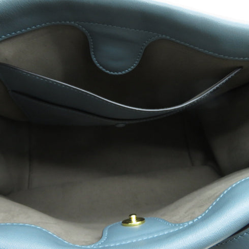 FENDI GHW 2 Way Shoulder Bag/Handbag 8BT303 Calfskin Leather Blue