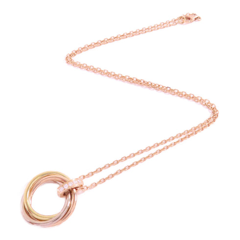 CARTIER Trinity Diamond Necklace RAY154 18K Rose Gold 18K Yellow Gold 18K WG