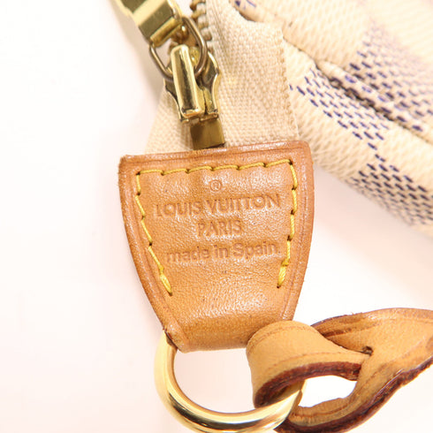 LOUIS VUITTON LV GHW Pochette Accessoires Bag N41207 Damier Azur White
