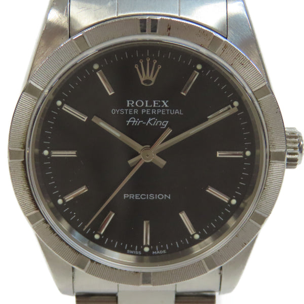 ROLEX Air King Stainless Steel Handheld Automatic Machine Core Black Wrist W...