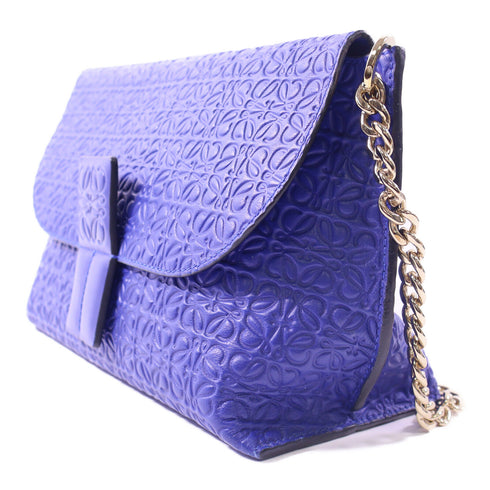 LOEWE GHW Shoulder Bag 531611 Calfskin Leather Blue