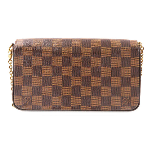 LOUIS VUITTON LV GHW Felice Pochette Chain Shoulder Bag N63032 Damier Brown