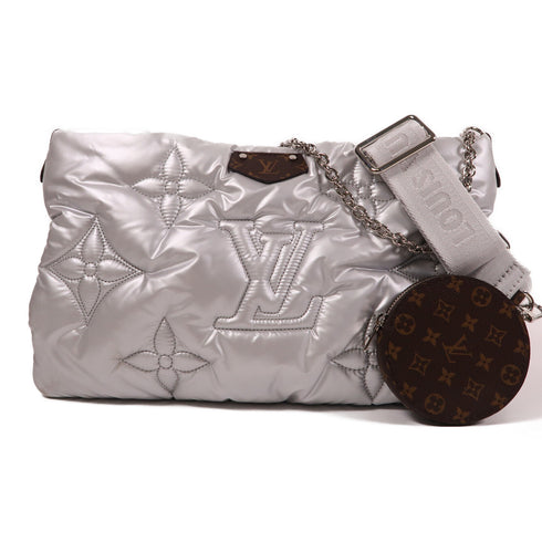 LOUIS VUITTON LV SHW Maxi Multi Pochette Accessories Nylon M21056 Silver/Pink