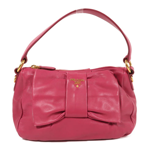 PRADA GHW Nappa Fiocco Handbag BN1697 Nappa Leather Pink