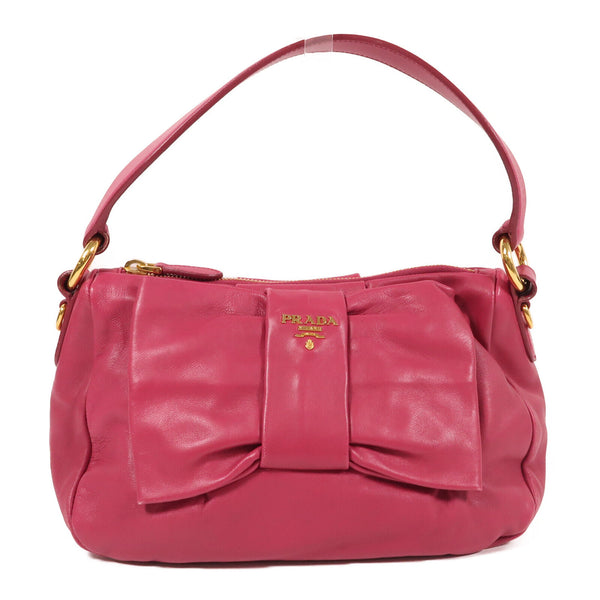 PRADA GHW Nappa Fiocco Handbag BN1697 Nappa Leather Pink