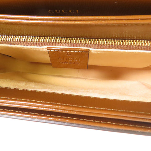 GUCCI GG GHW Horsebit 1955 2 Way Bag 602204 Coated Canvas Brown