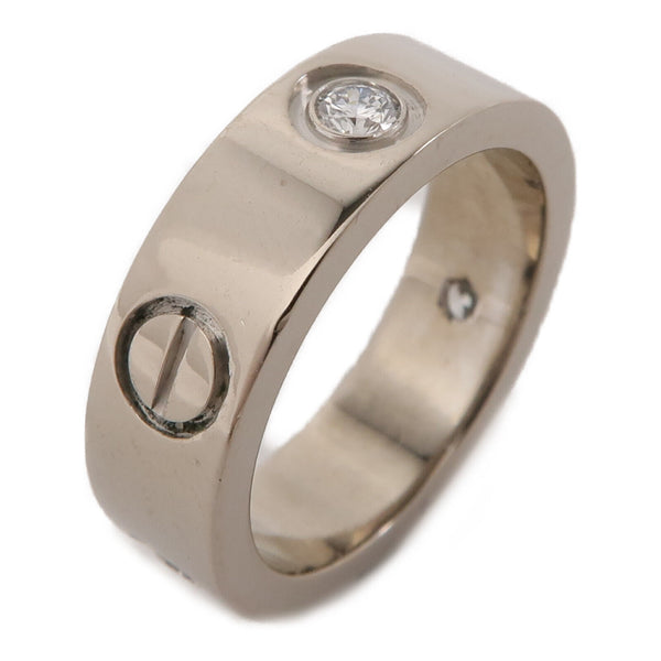 CARTIER Love Ring Half Diamond Ring 18K White Gold Cartier#49 US#5 B4032549