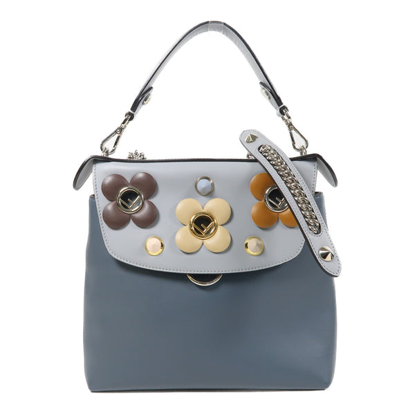 FENDI SHW 2 Way Shoulder Bag 8BZ042 A1AT Calfskin Leather Gray