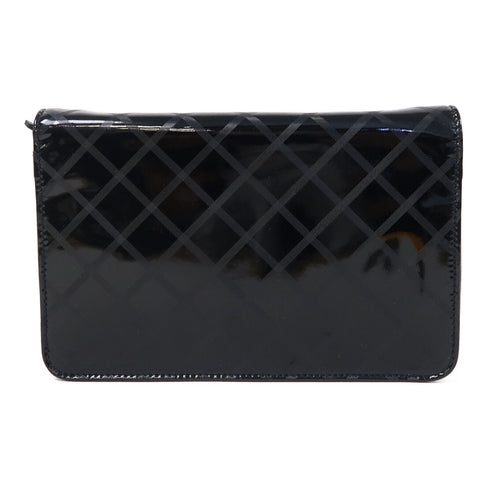 CHANEL CC SHW WOC Wallet On Chain Shoulder Bag Patent Leather Black