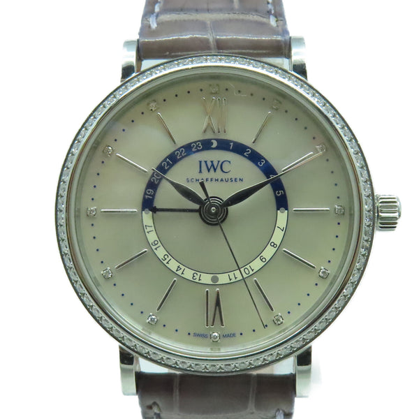 IWC Portfino Day & Night 37mm Automatic Watch IW459101 Leather Whit...